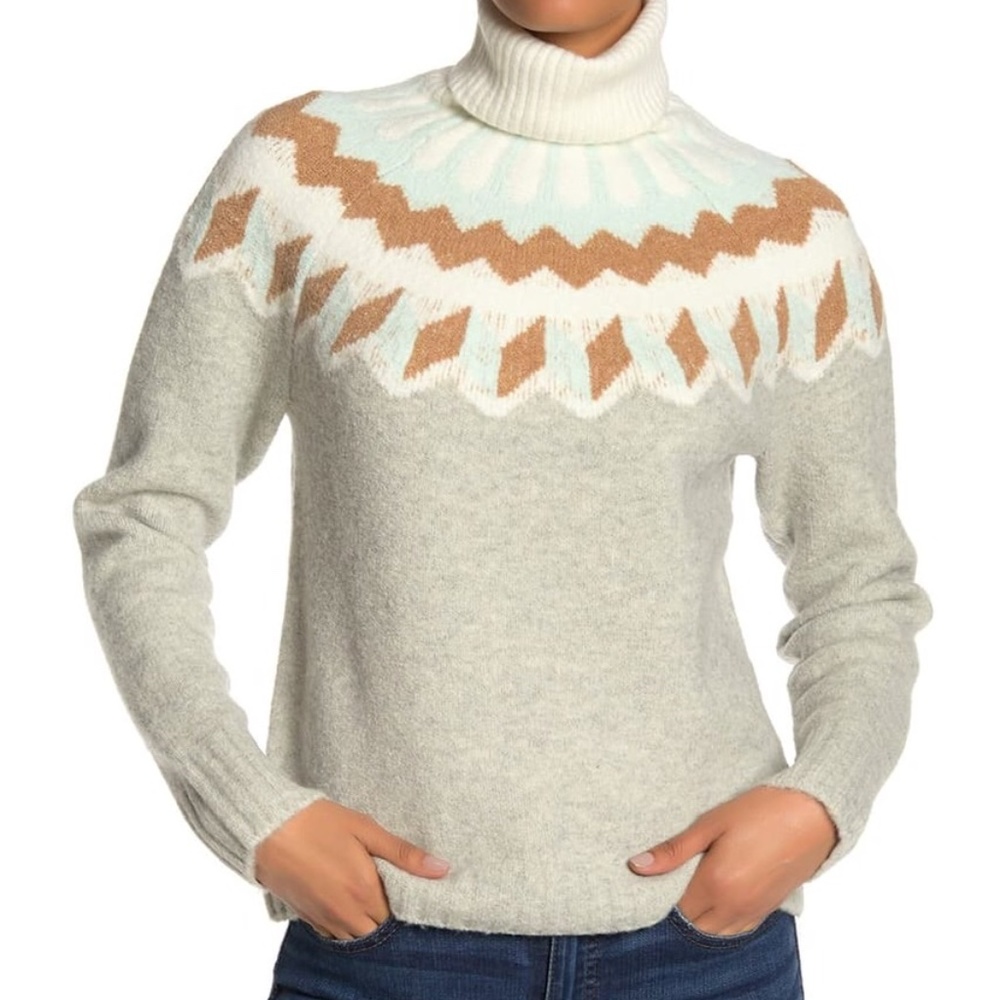 NWT J.Crew Fair Isle Turtleneck Sweater SZ: XS